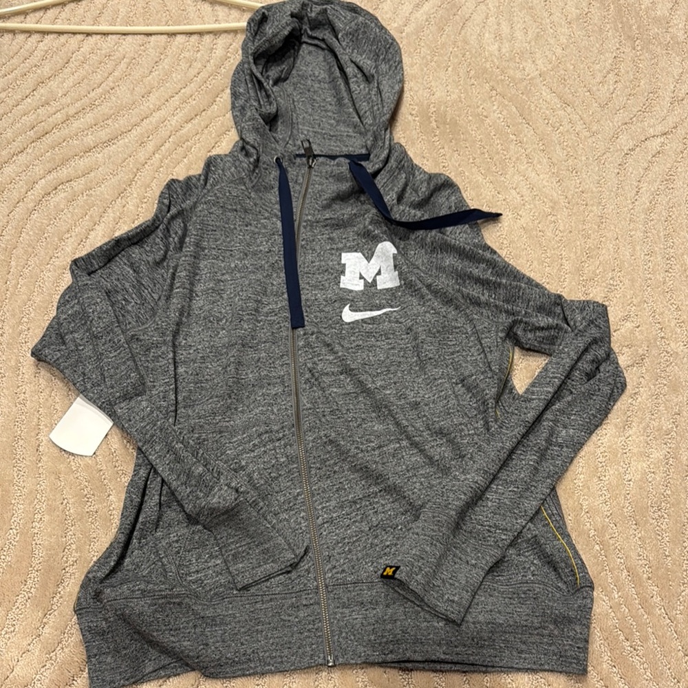 Nike Women's Gray Zip-Up Hoodie Michigan